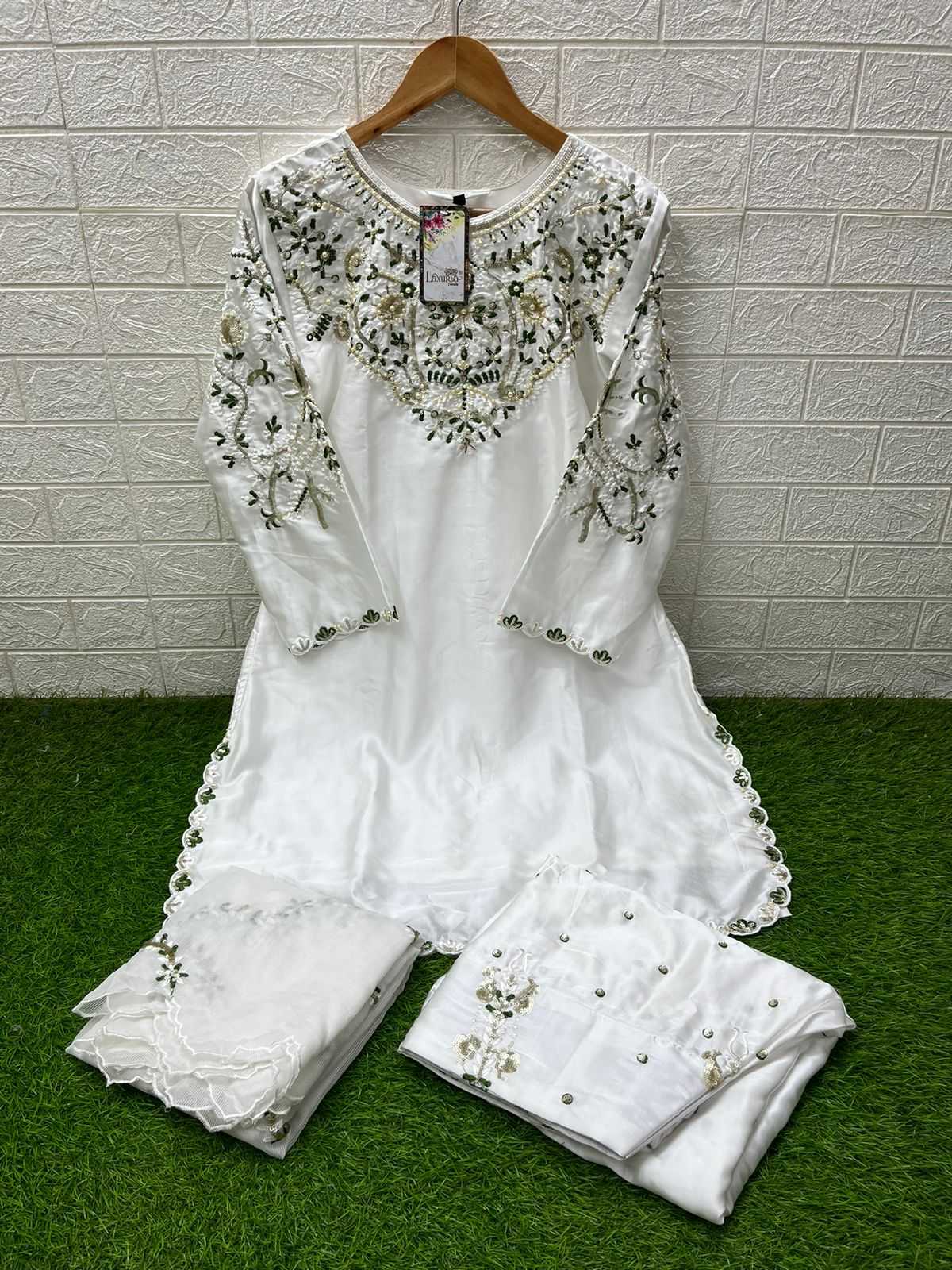 Ynf Satin KESH530 Laxuria 1565 Kurti Wholesale Designer Kurtis Tunic Kurti White Kurtis Manufacturer- Kapda Export