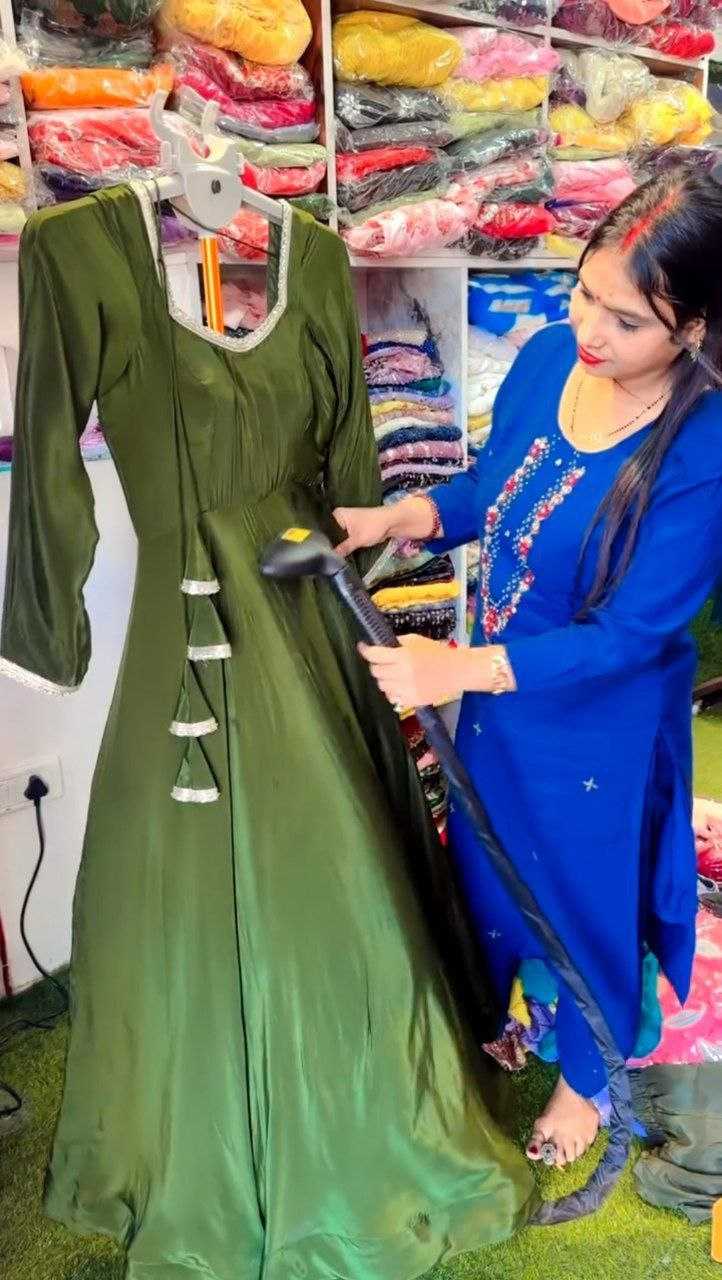 Ynf Satin RIN157 PC-2187 Gowns Plus Size Collections Wholesale Fancy Gowns Party Gowns Fit And Flare Gowns Manufacturer- Kapda Export