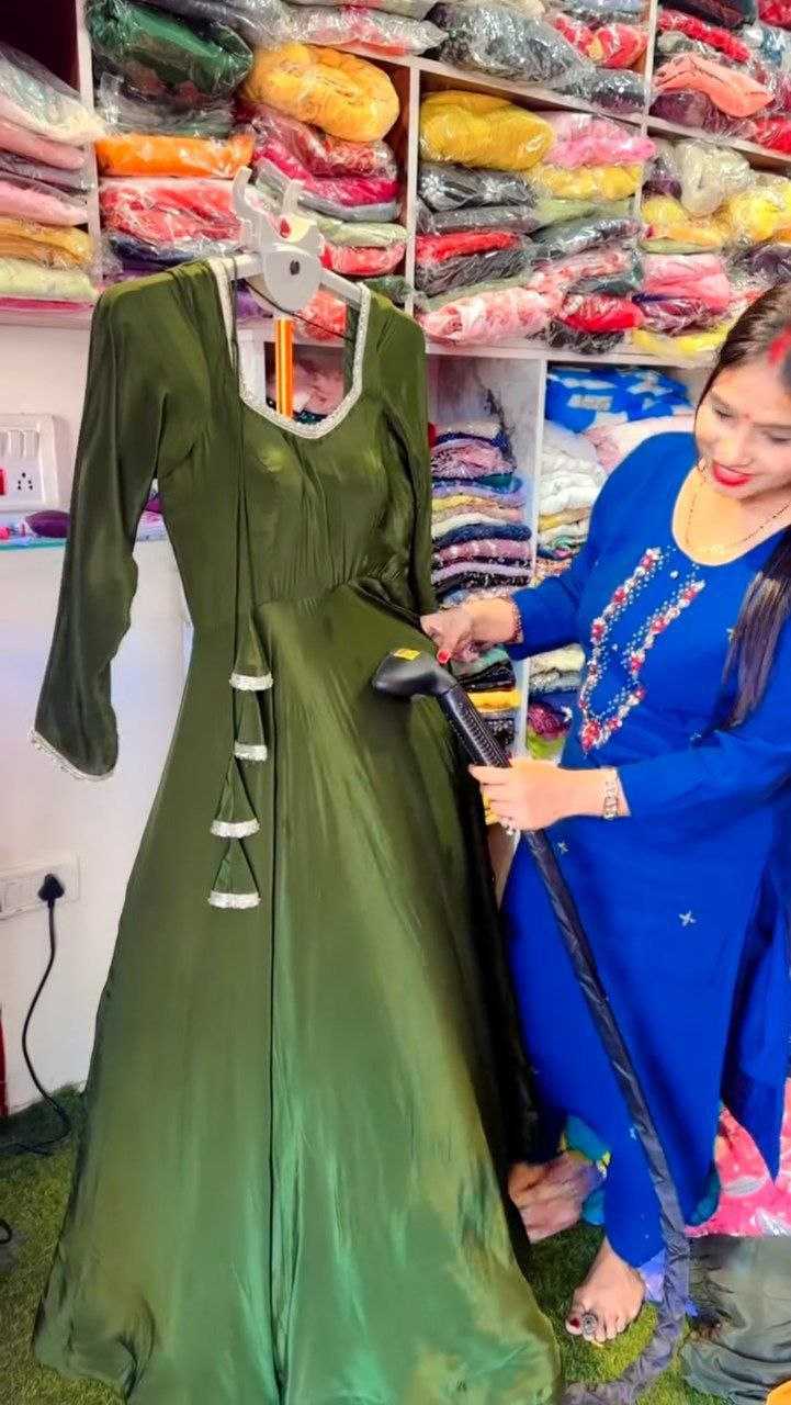 Ynf Satin RIN157 PC-2187 Gowns Plus Size Collections Wholesale Fancy Gowns Party Gowns Fit And Flare Gowns Manufacturer- Kapda Export