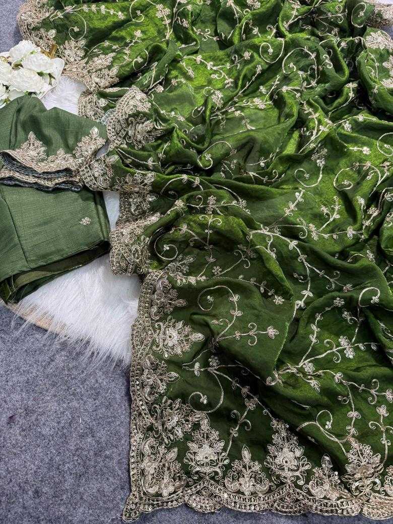 Ynf Satin RIN164 ALGAE Sarees Wholesale Designer Sarees Fancy Sarees Green Sarees Manufacturer- Kapda Export