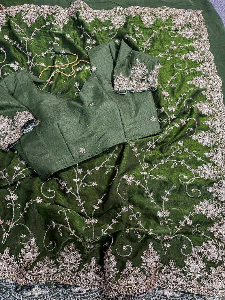 Ynf Satin RIN164 ALGAE Sarees Wholesale Designer Sarees Fancy Sarees Green Sarees Manufacturer- Kapda Export