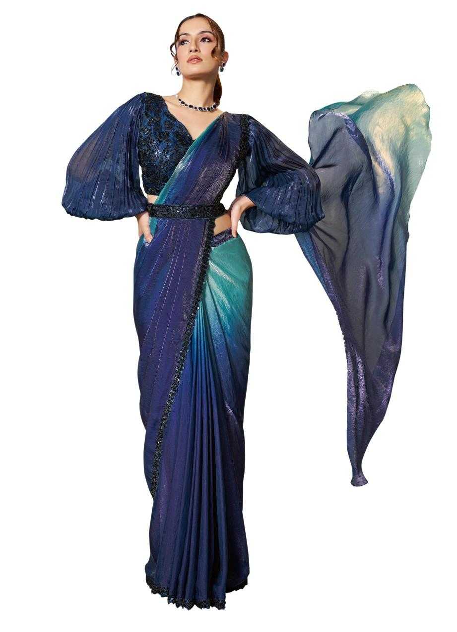 Ynf Satin Silk KESH113 MAHOTSAV-SOIREE 25601 TO 25609 Sarees Silk Sarees Wholesale Ready To Wear Sarees Ruffle Sarees Satin Sarees Manufacturer- Kapda Export