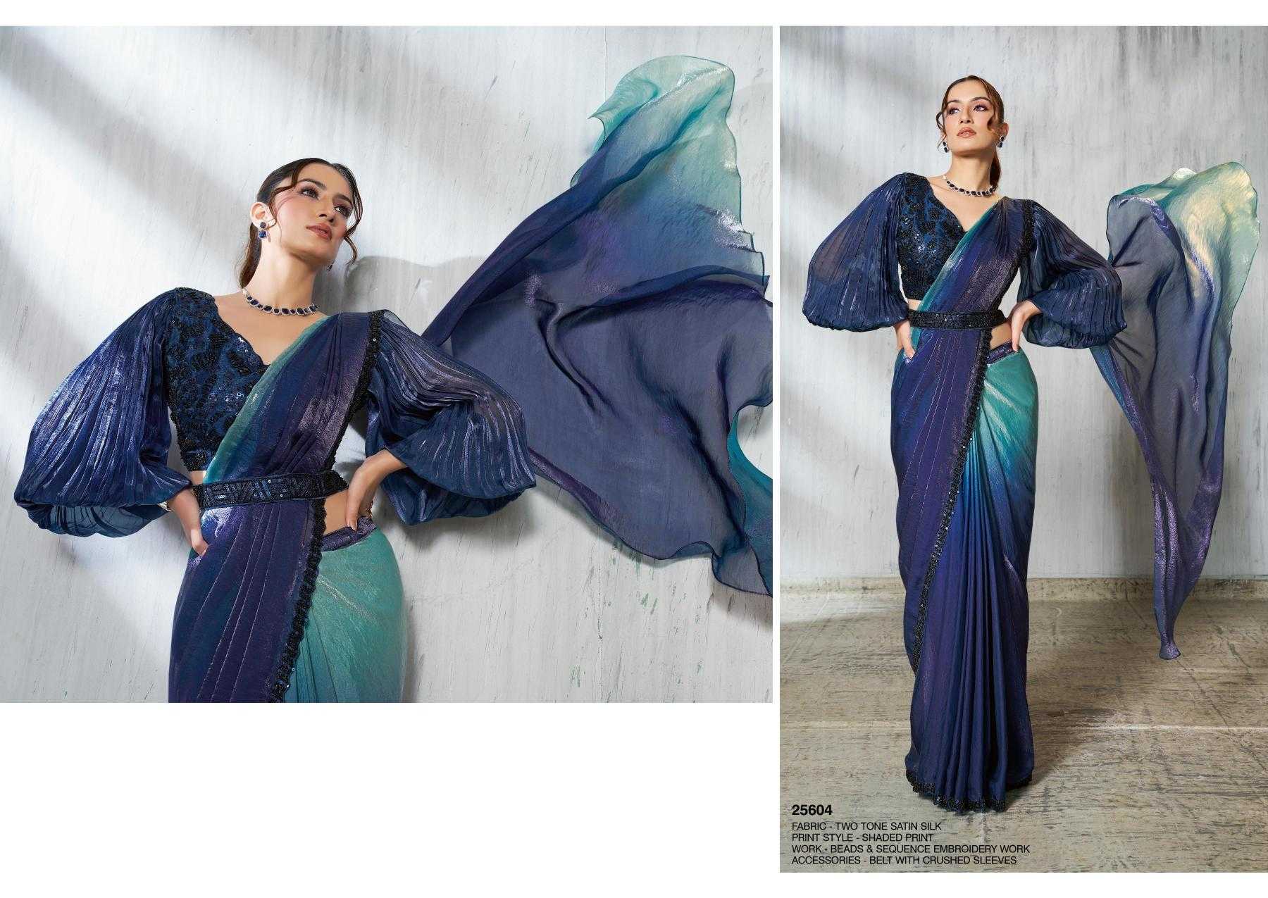 Ynf Satin Silk KESH113 MAHOTSAV-SOIREE 25601 TO 25609 Sarees Silk Sarees Wholesale Ready To Wear Sarees Ruffle Sarees Satin Sarees Manufacturer- Kapda Export