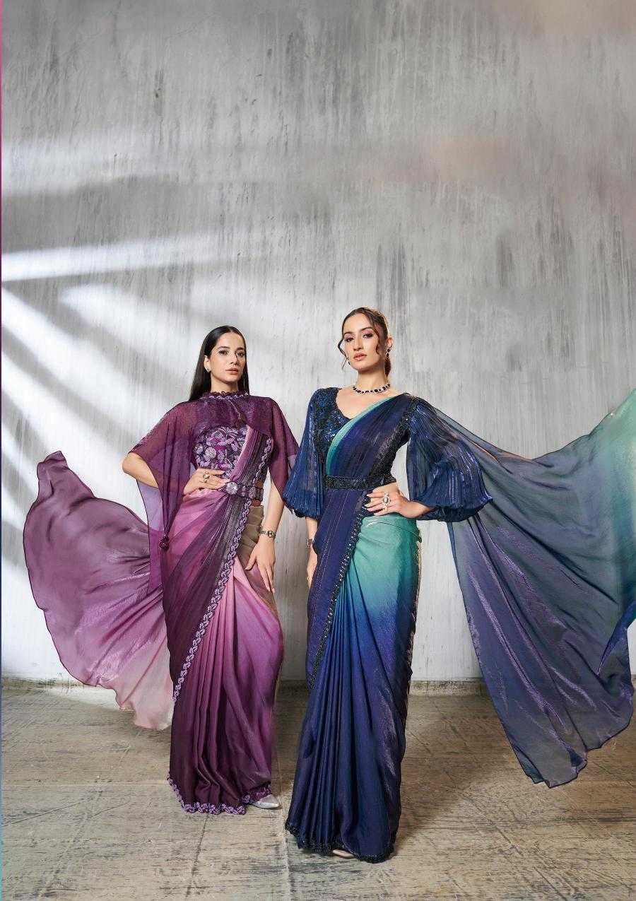 Ynf Satin Silk KESH113 MAHOTSAV-SOIREE 25601 TO 25609 Sarees Silk Sarees Wholesale Ready To Wear Sarees Ruffle Sarees Satin Sarees Manufacturer- Kapda Export
