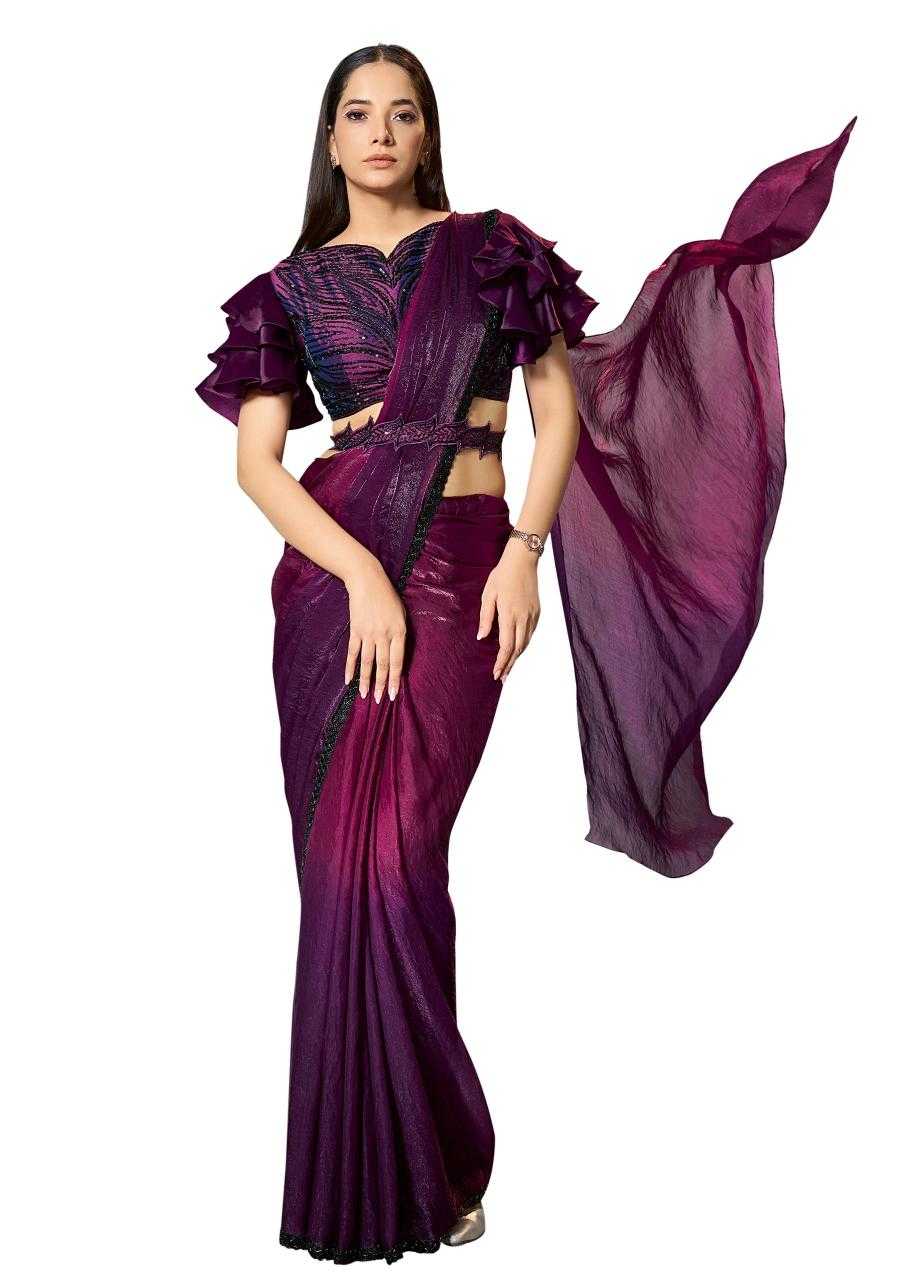 Ynf Satin Silk KESH113 MAHOTSAV-SOIREE 25601 TO 25609 Sarees Silk Sarees Wholesale Ready To Wear Sarees Ruffle Sarees Satin Sarees Manufacturer- Kapda Export