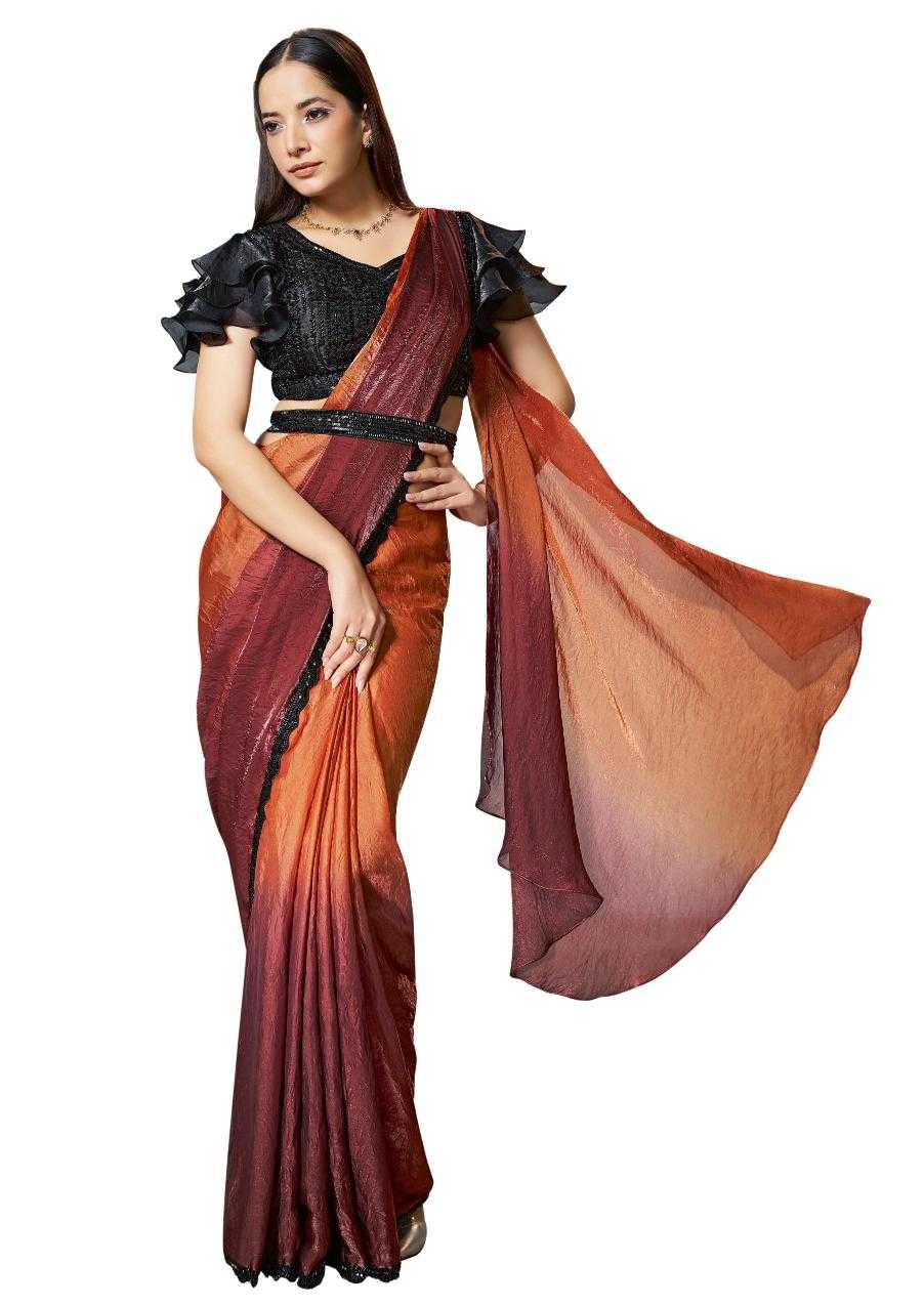 Ynf Satin Silk KESH113 MAHOTSAV-SOIREE 25601 TO 25609 Sarees Silk Sarees Wholesale Ready To Wear Sarees Ruffle Sarees Satin Sarees Manufacturer- Kapda Export
