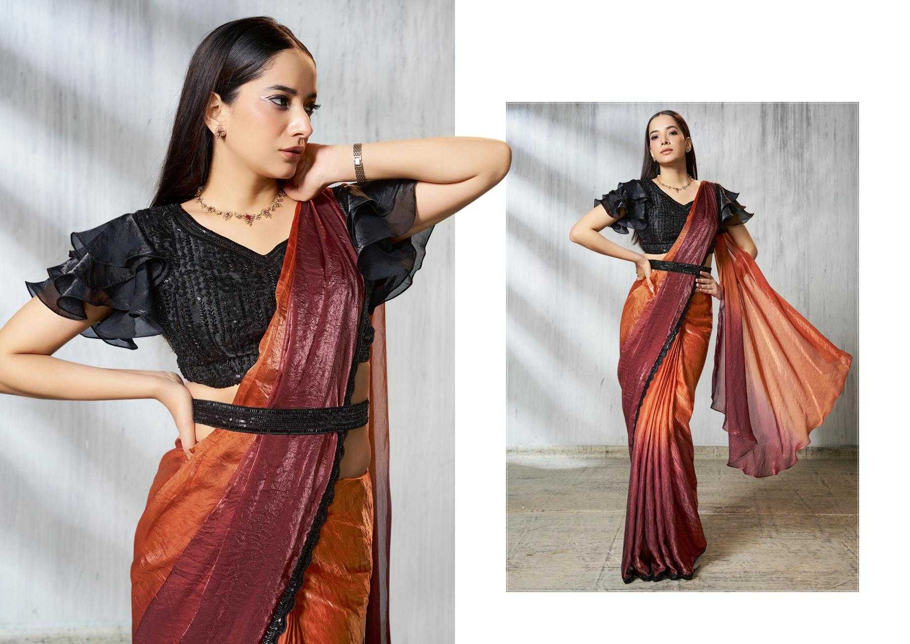 Ynf Satin Silk KESH113 MAHOTSAV-SOIREE 25601 TO 25609 Sarees Silk Sarees Wholesale Ready To Wear Sarees Ruffle Sarees Satin Sarees Manufacturer- Kapda Export