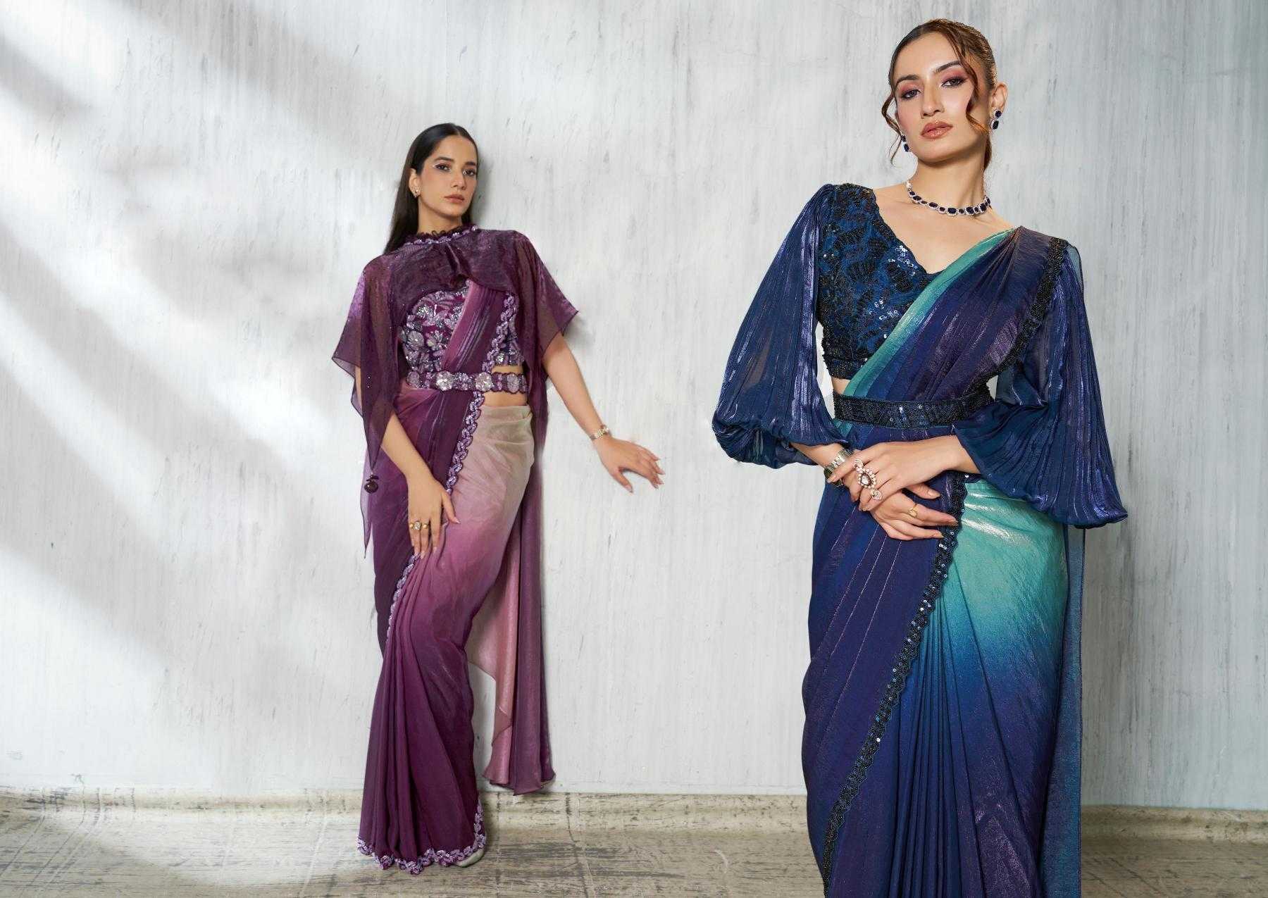 Ynf Satin Silk KESH113 MAHOTSAV-SOIREE 25601 TO 25609 Sarees Silk Sarees Wholesale Ready To Wear Sarees Ruffle Sarees Satin Sarees Manufacturer- Kapda Export