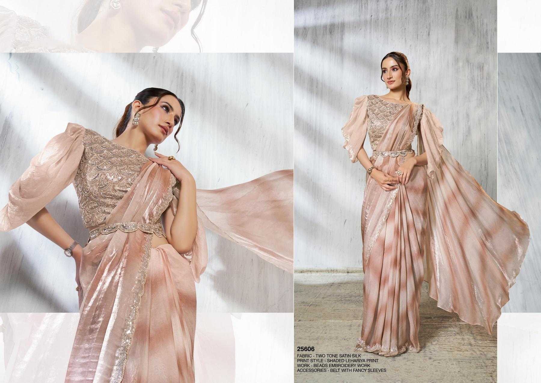 Ynf Satin Silk KESH113 MAHOTSAV-SOIREE 25601 TO 25609 Sarees Silk Sarees Wholesale Ready To Wear Sarees Ruffle Sarees Satin Sarees Manufacturer- Kapda Export