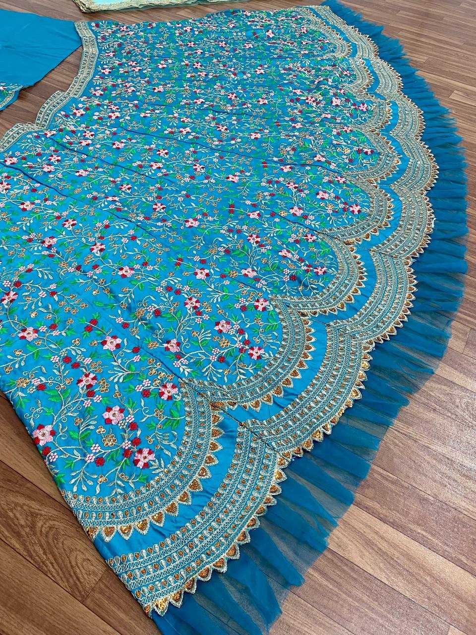 Ynf Satin Silk KESH528 299 Lehengas Wholesale Silk Lehenga Embroidered Lehenga Blue Lehenga Manufacturer- Kapda Export