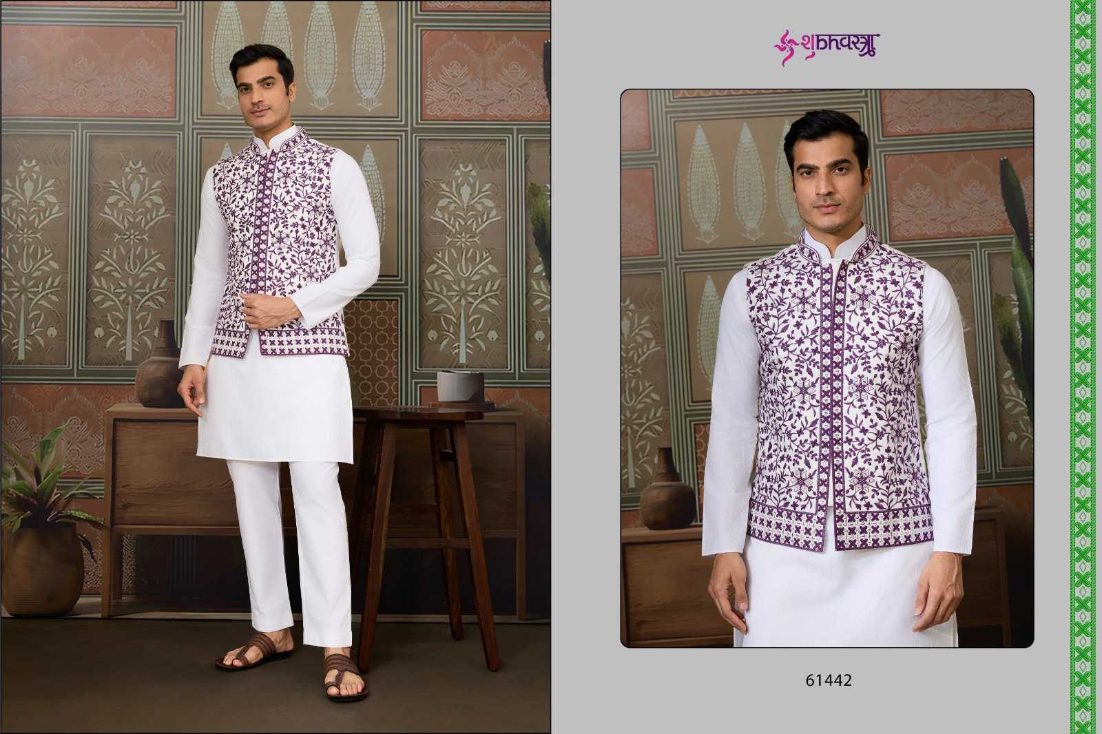 Ynf Silk KESH530 SHUBHVASTRA ROYAL 61441 Mens Wear Wholesale Mens Kurta Pyjama Nehru Jacket Embroidered Kurta Pajama Manufacturer- Kapda Export