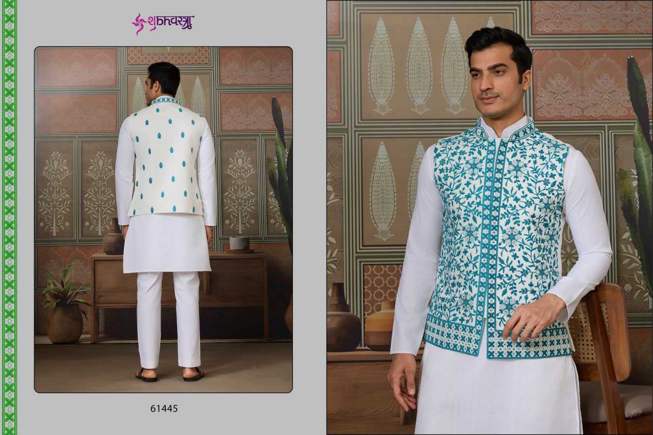 Ynf Silk RIN202 SHUBHVASTRA ROYAL-61441 Mens Wear Wedding Collections Festive Collections Wholesale Mens Kurtas Diwali Collections Kurta Set with Jacket Manufacturer- Kapda Export