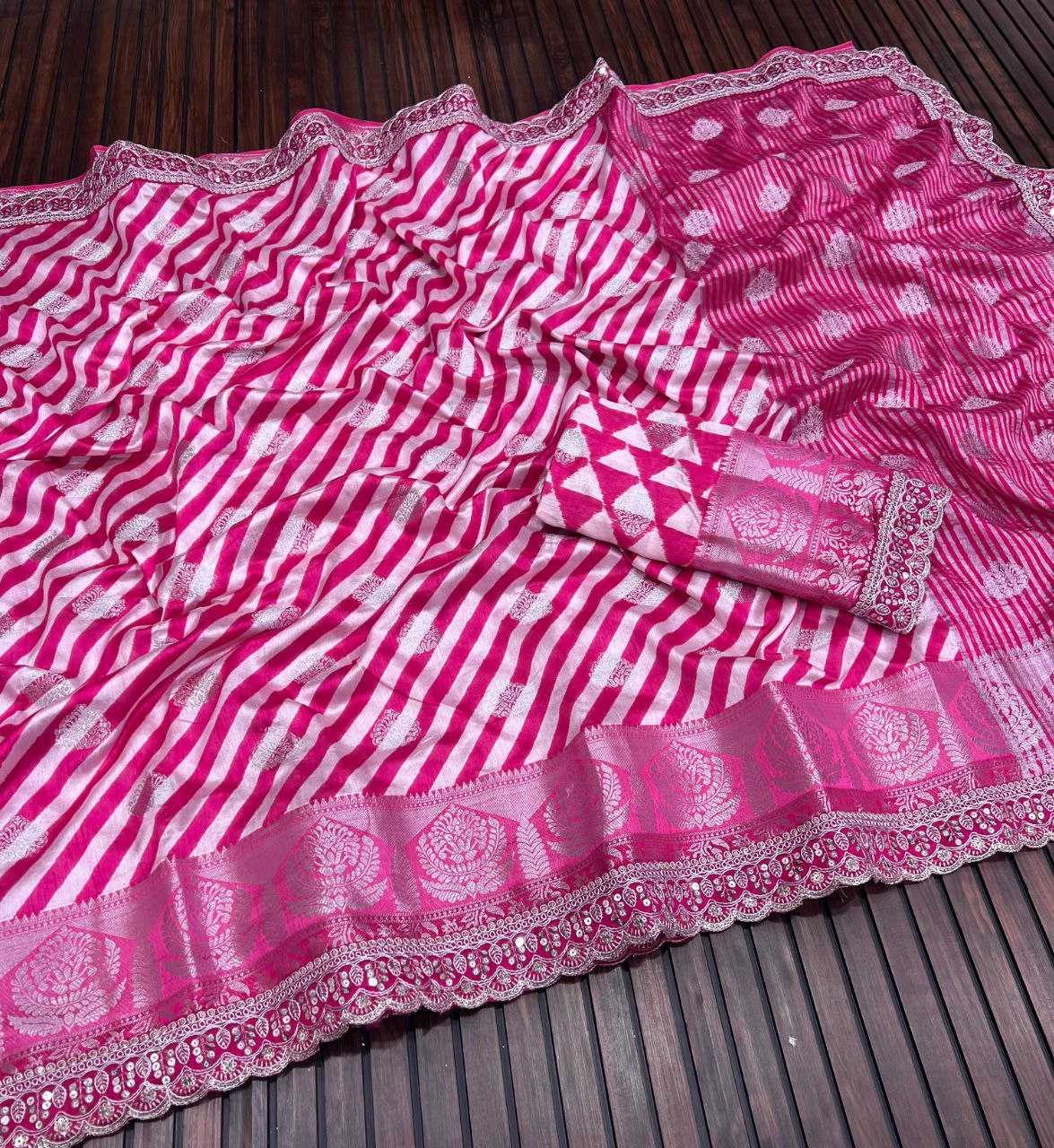 Ynf Silk RIN225 985 Silk Sarees Wholesale Printed Silk Saree Raw Silk Sarees Zari Border Silk Sarees Manufacturer- Kapda Export