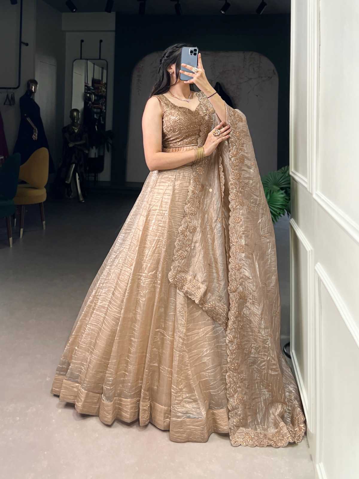 Ynf Soft Gold Crush KESH134 1430 Lehengas Festive Collections Wholesale Designer Lehenga Heavy Lehenga Onam Collections Manufacturer- Kapda Export