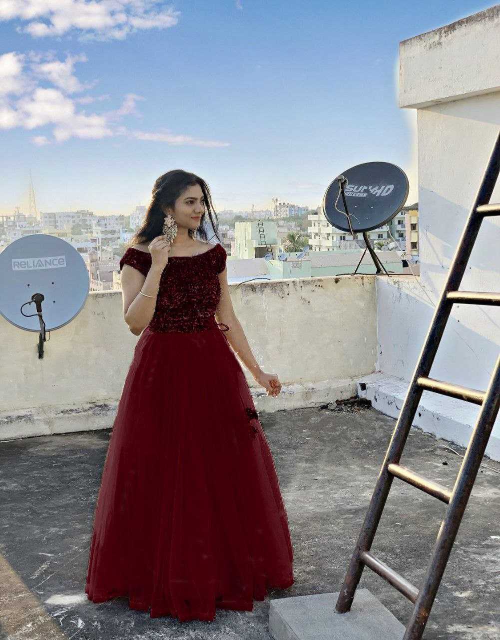 Ynf Soft Net RIN157 PC-2215 Gowns Plus Size Collections Wholesale Fancy Gowns Net Gowns Sequin Gowns Manufacturer- Kapda Export