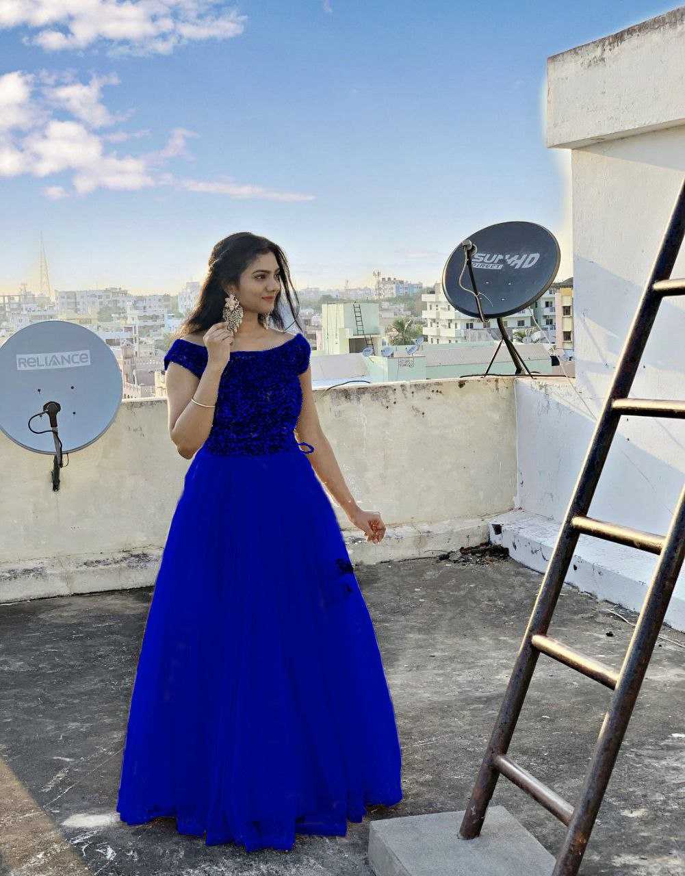 Ynf Soft Net RIN157 PC-2215 Gowns Plus Size Collections Wholesale Fancy Gowns Net Gowns Sequin Gowns Manufacturer- Kapda Export