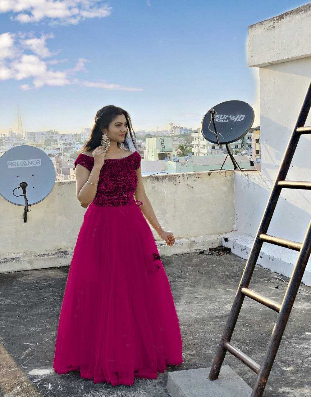 Ynf Soft Net RIN157 PC-2215 Gowns Plus Size Collections Wholesale Fancy Gowns Net Gowns Sequin Gowns Manufacturer- Kapda Export