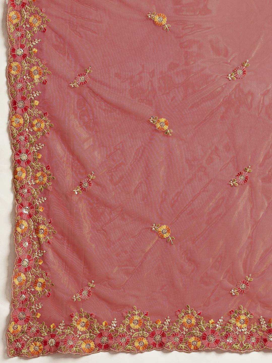 Ynf Soft Net RIN188 Paradise Sarees Wholesale Net Sarees Embroidered Sarees Chikan Sarees Manufacturer- Kapda Export