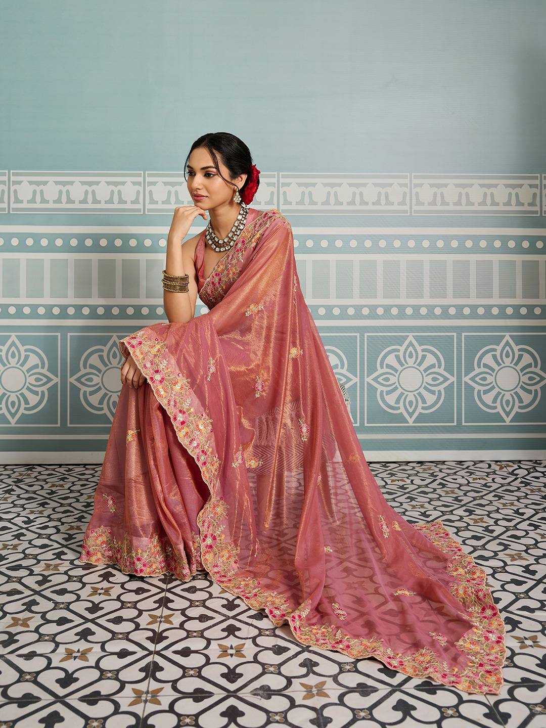 Ynf Soft Net RIN188 Paradise Sarees Wholesale Net Sarees Embroidered Sarees Chikan Sarees Manufacturer- Kapda Export