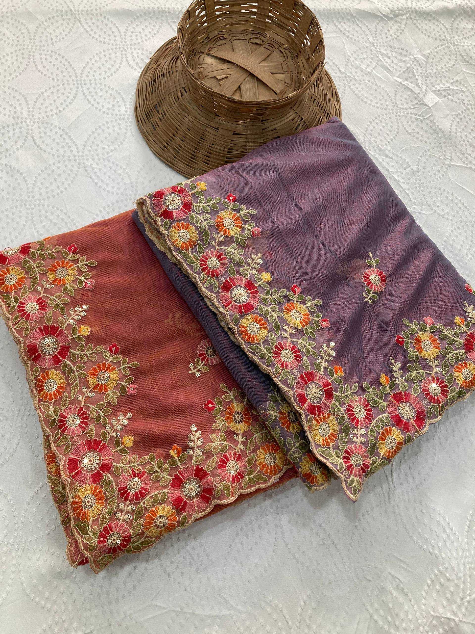 Ynf Soft Net RIN188 Paradise Sarees Wholesale Net Sarees Embroidered Sarees Chikan Sarees Manufacturer- Kapda Export