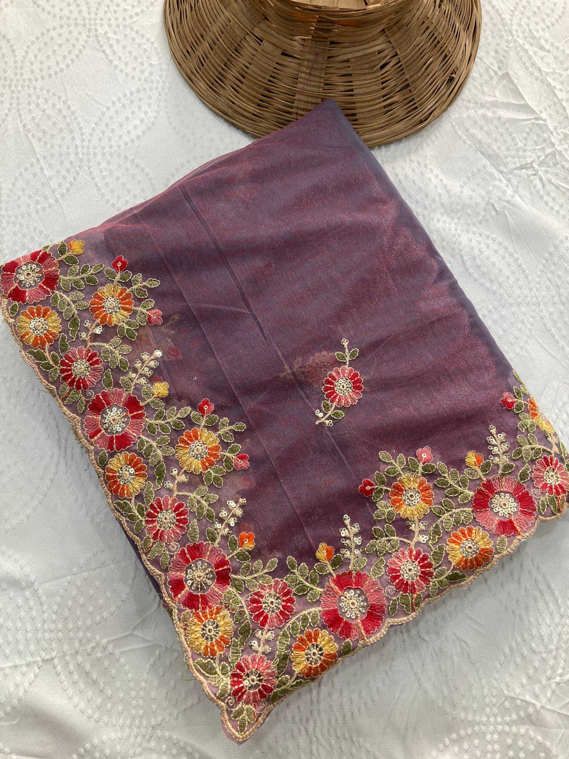 Ynf Soft Net RIN188 Paradise Sarees Wholesale Net Sarees Embroidered Sarees Chikan Sarees Manufacturer- Kapda Export