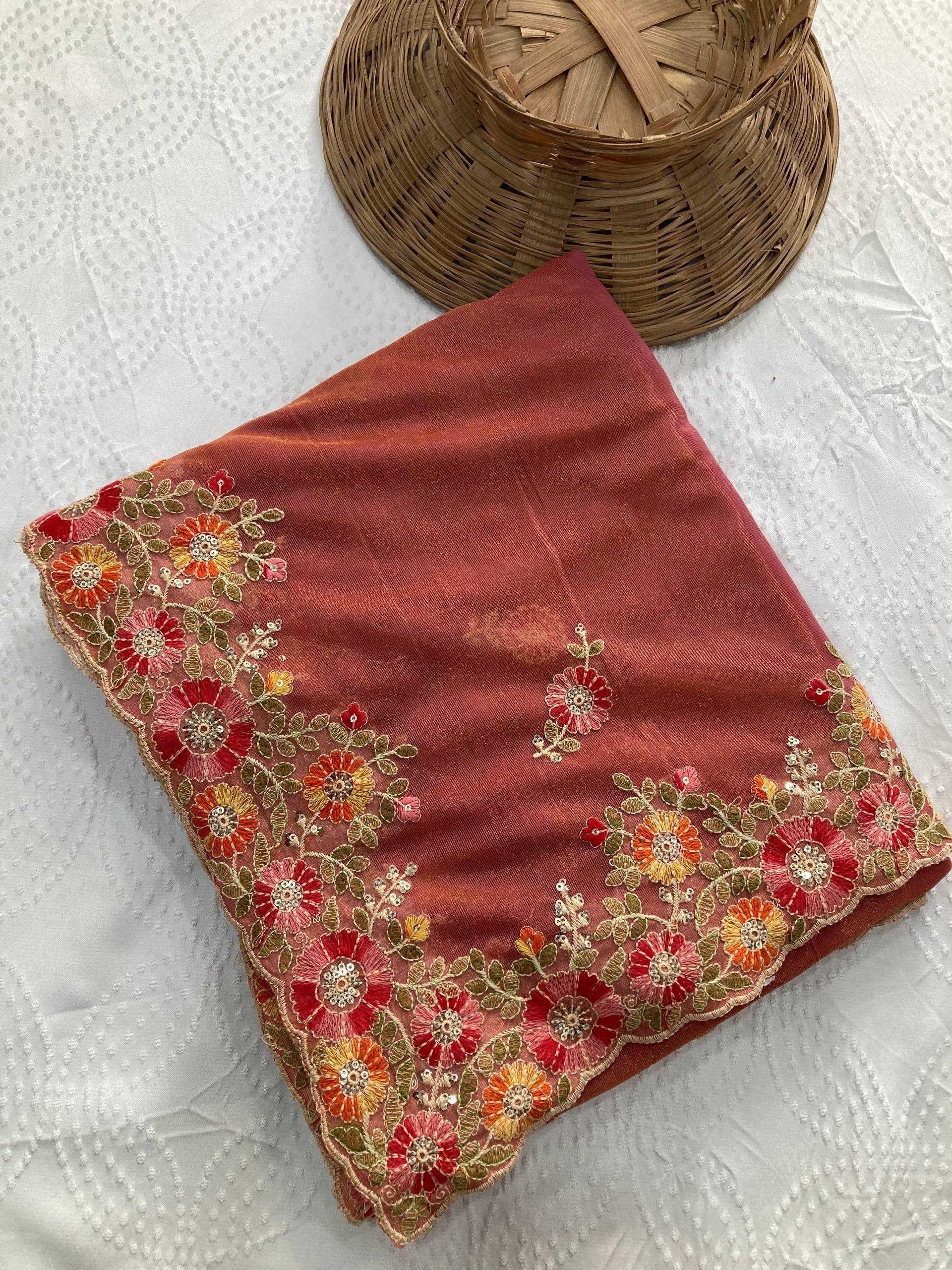 Ynf Soft Net RIN188 Paradise Sarees Wholesale Net Sarees Embroidered Sarees Chikan Sarees Manufacturer- Kapda Export