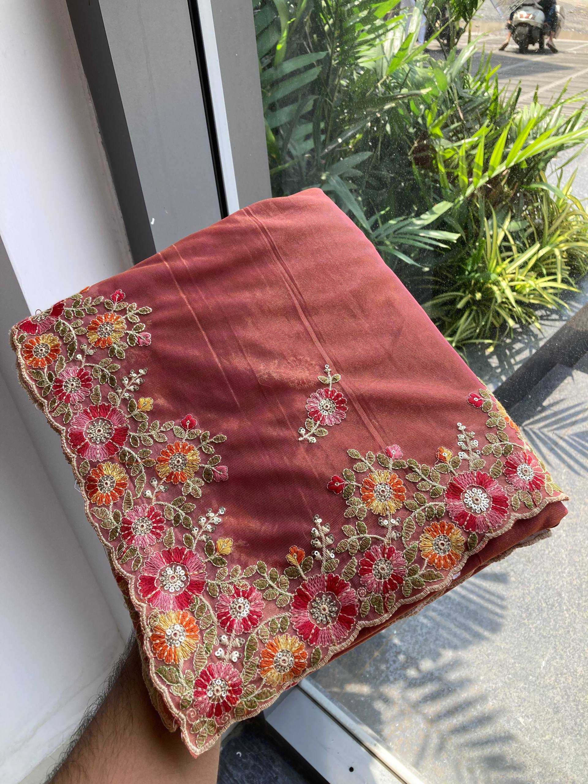 Ynf Soft Net RIN188 Paradise Sarees Wholesale Net Sarees Embroidered Sarees Chikan Sarees Manufacturer- Kapda Export