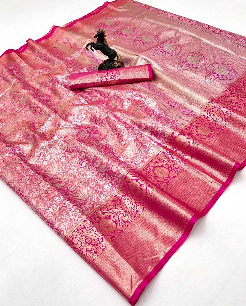 Ynf Soft Silk RIN209 Kanchipuram Silk Sarees Wholesale Fancy Silk Sarees Zari Border Silk Sarees Kanchipuram Silk Sarees Manufacturer- Kapda Export