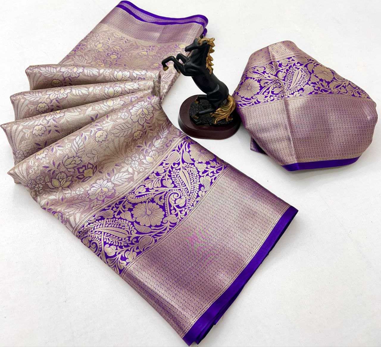 Ynf Soft Silk RIN209 Kanchipuram Silk Sarees Wholesale Fancy Silk Sarees Zari Border Silk Sarees Kanchipuram Silk Sarees Manufacturer- Kapda Export