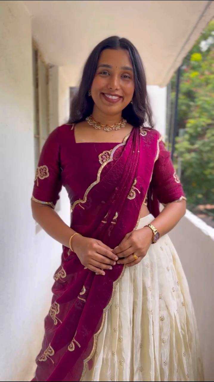 Ynf Tissue Silk KESH598 VNX1074 Sarees Festive Collections Wholesale Lehenga Sarees Half Sarees Onam Collections Manufacturer- Kapda Export