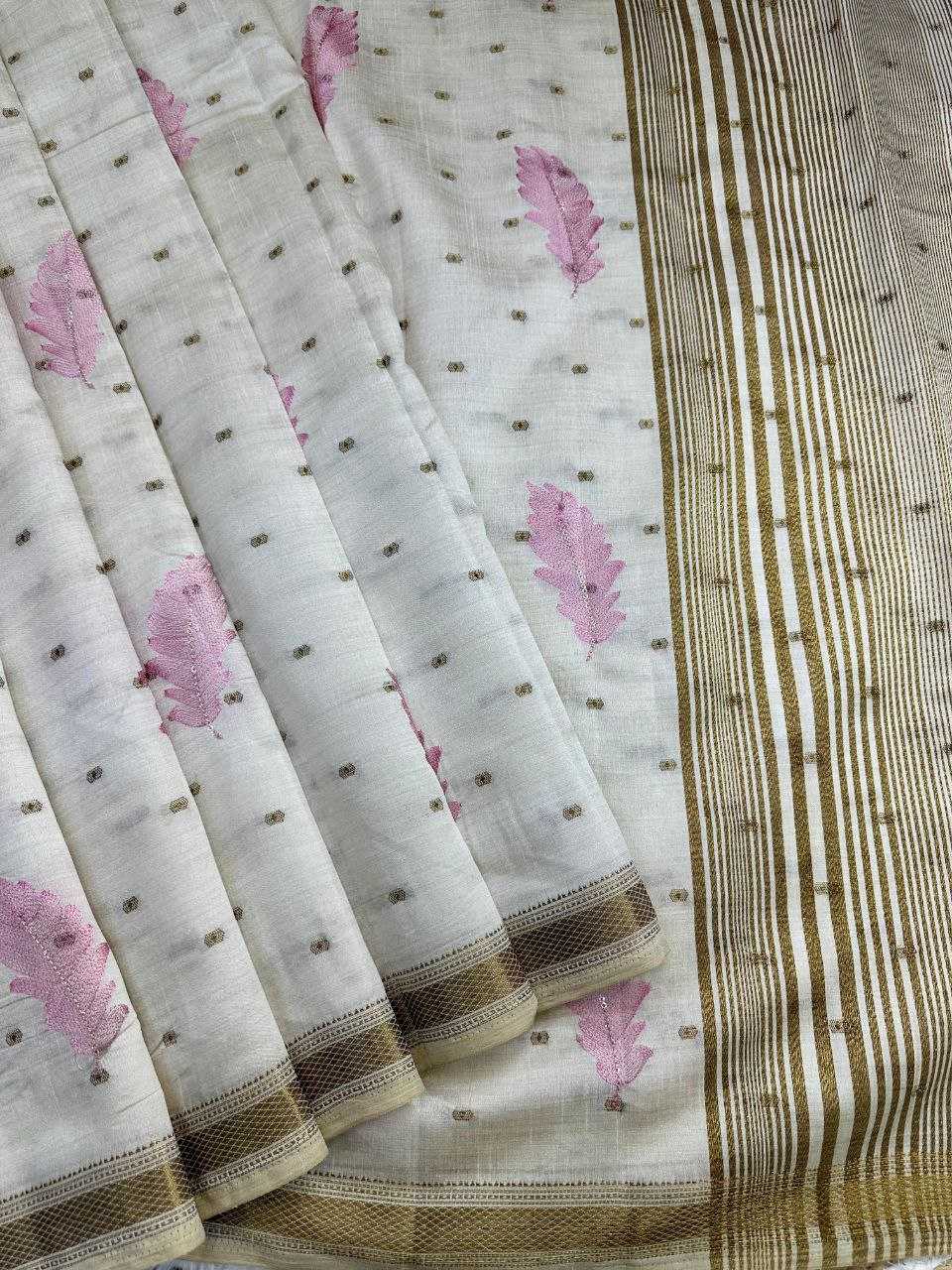 Ynf Tussar Silk KESH488 BHUMI Sarees Wholesale White Sarees Traditional Sarees Tussar Sarees Manufacturer- Kapda Export