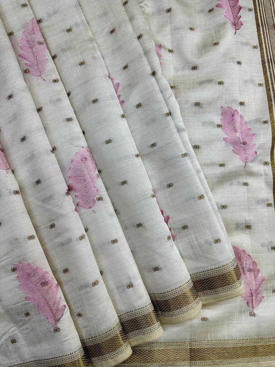 Ynf Tussar Silk KESH488 BHUMI Sarees Wholesale White Sarees Traditional Sarees Tussar Sarees Manufacturer- Kapda Export