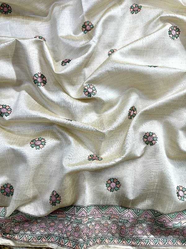 Ynf Tussar Silk KESH488 TRISHA Silk Sarees Wholesale Tussar Silk Sarees Traditional Silk Sarees White Silk Sarees Manufacturer- Kapda Export