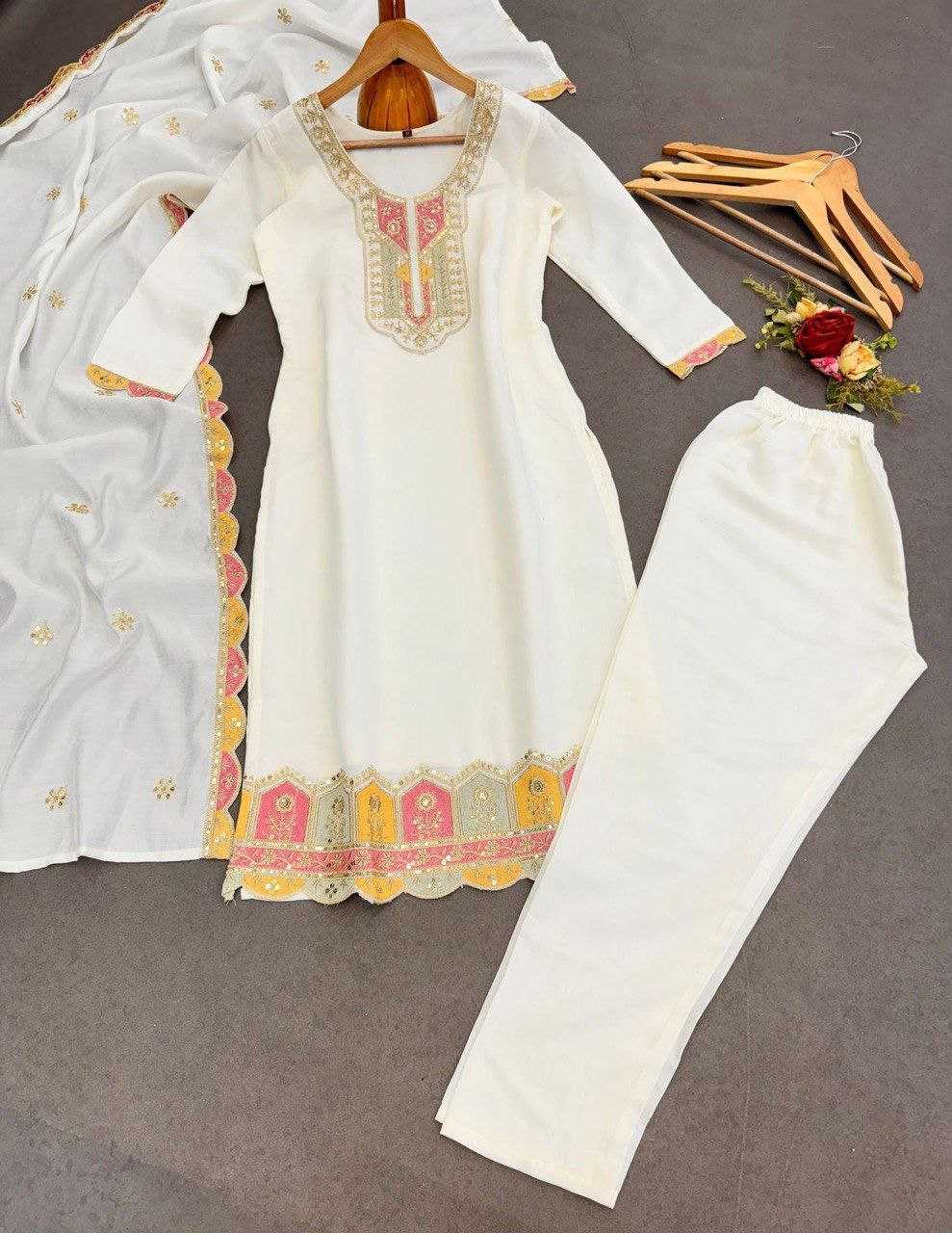 Ynf Viscose Chanderi RIN193 IFM-1012 Kurti Wholesale Festive Kurtis Designer Kurtis White Kurtis Manufacturer- Kapda Export