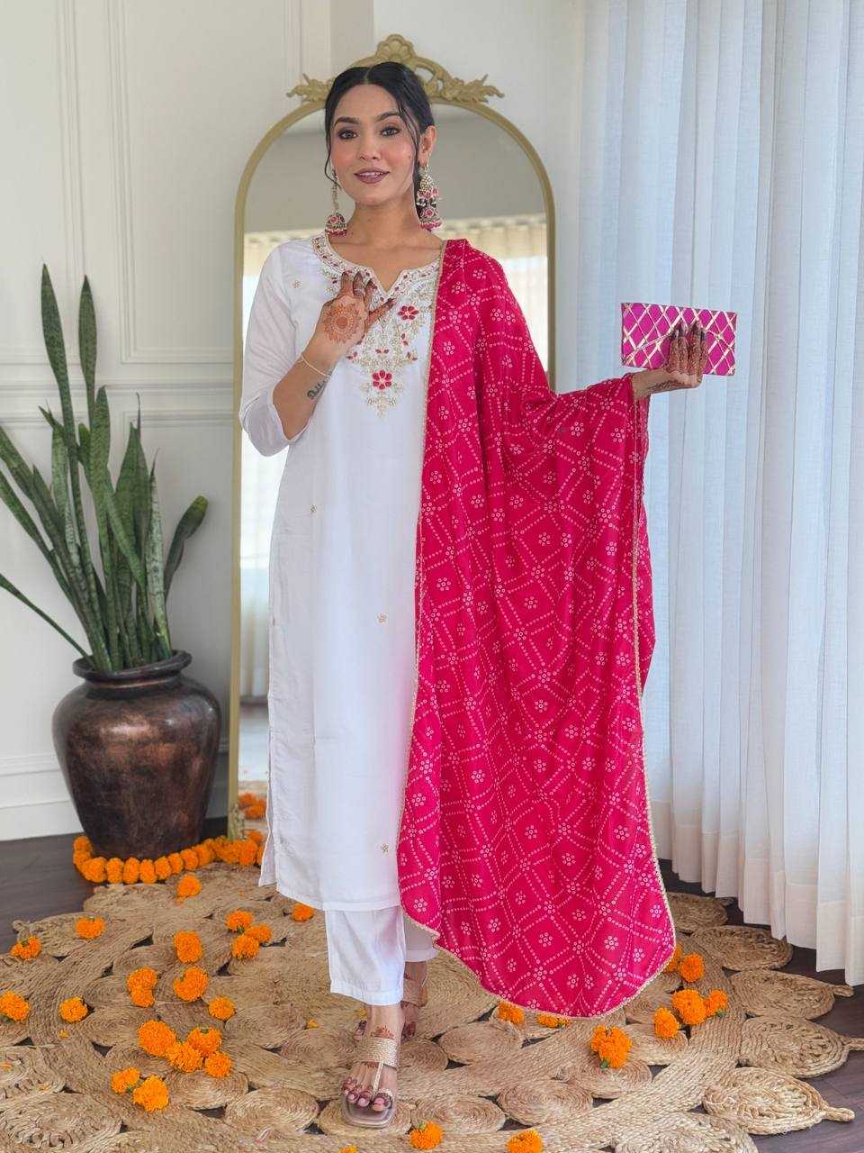 Ynf Viscose RIN131 646 Suits & Dresses Wholesale Embroidery Suits Party wear suits White Salwar Suit Manufacturer- Kapda Export