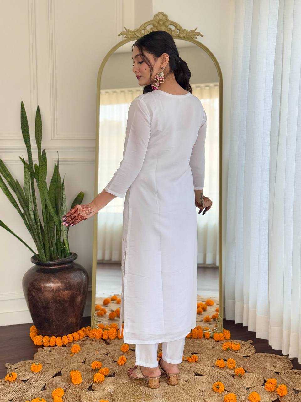 Ynf Viscose RIN131 646 Suits & Dresses Wholesale Embroidery Suits Party wear suits White Salwar Suit Manufacturer- Kapda Export