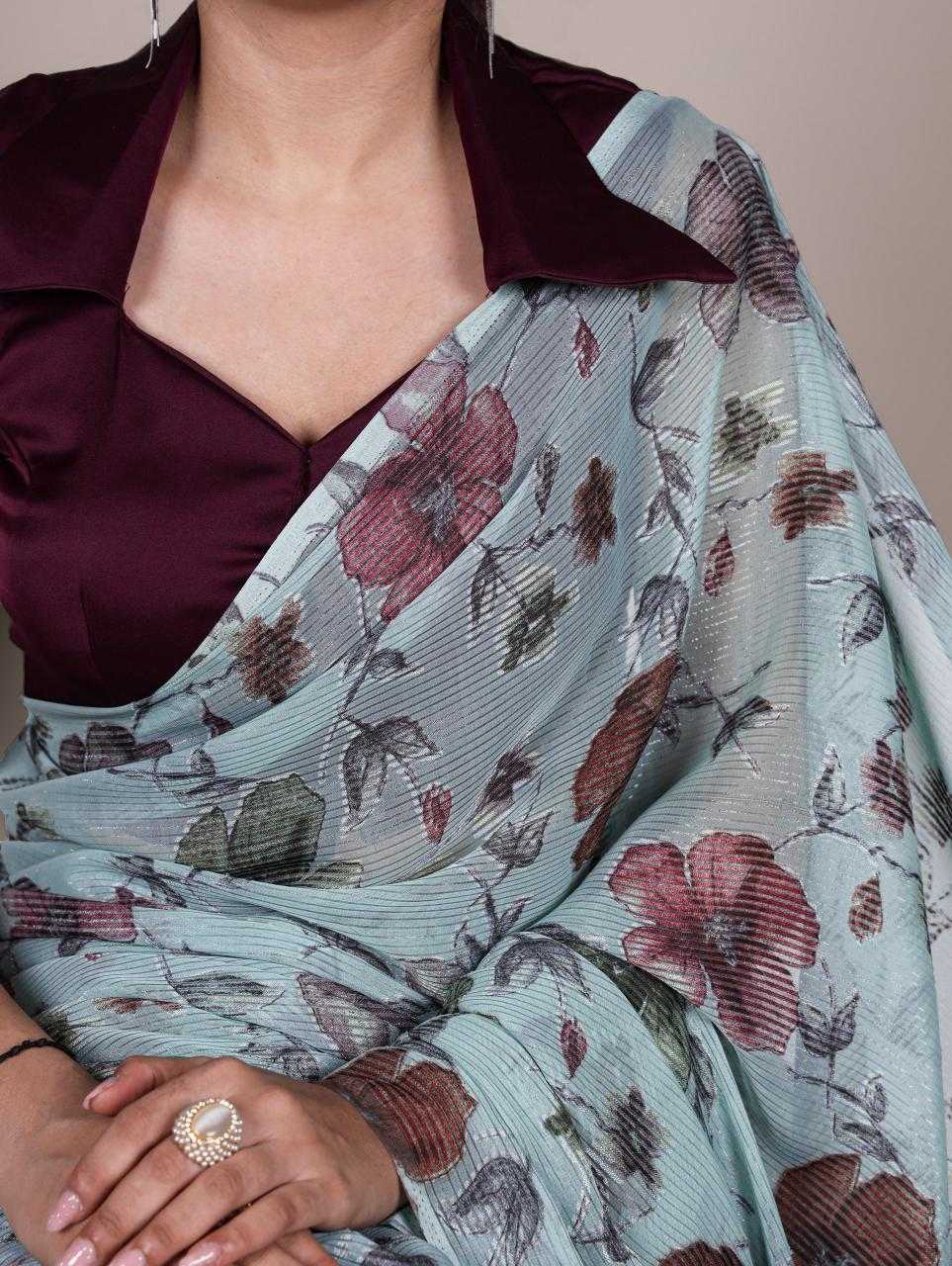 Ynf Brass KESH134 7051 Sarees Wholesale Brasso Sarees Floral Sarees Festive Sarees Manufacturer- Kapda Export