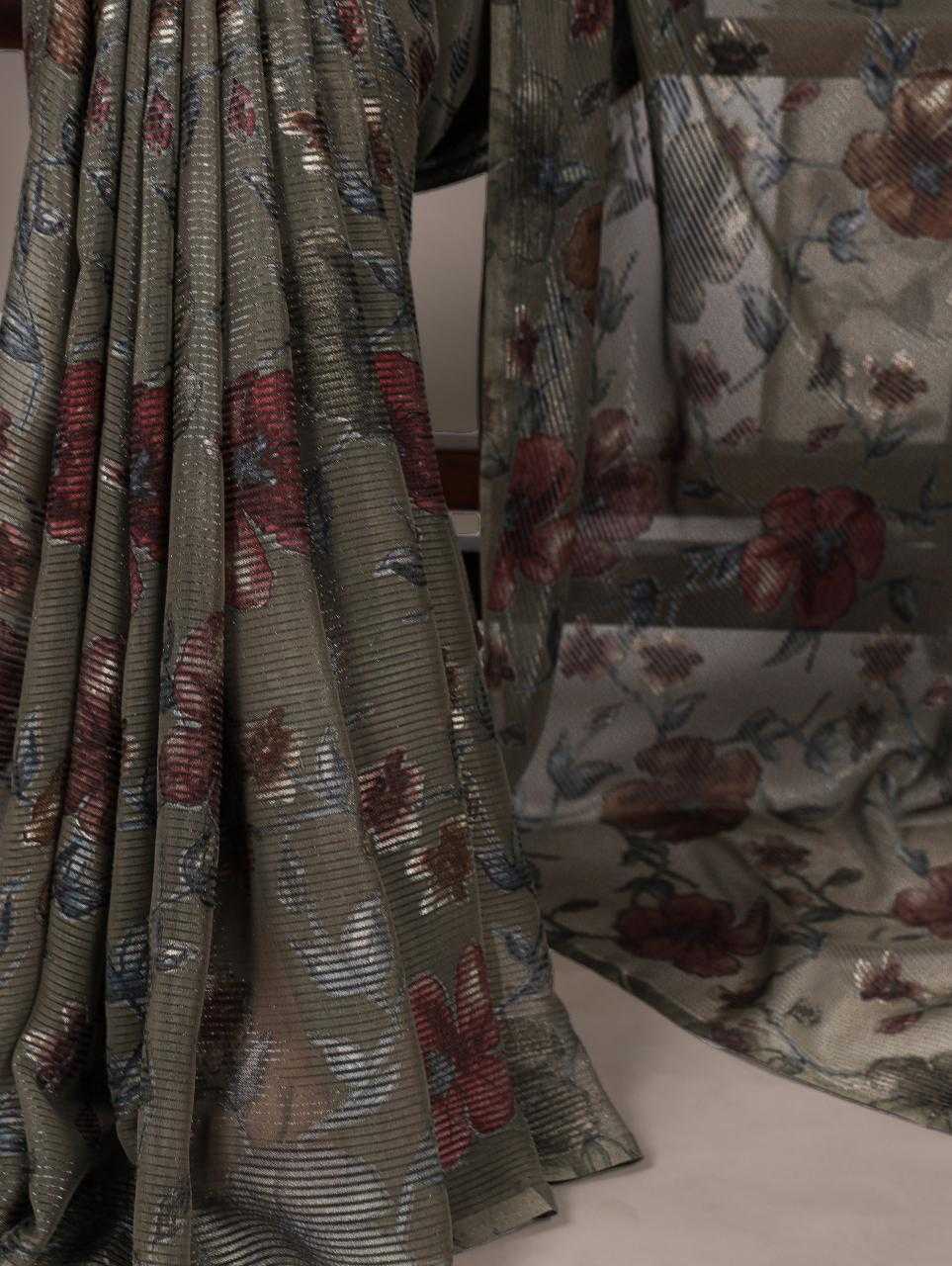 Ynf Brass KESH134 7051 Sarees Wholesale Brasso Sarees Floral Sarees Festive Sarees Manufacturer- Kapda Export