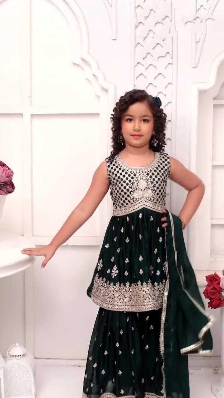 Ynf Chinon KESH167 QUEEN Kids Wear Wholesale Kids Sharara Kids Festive Wear Kids Diwali Clothes Manufacturer- Kapda Export