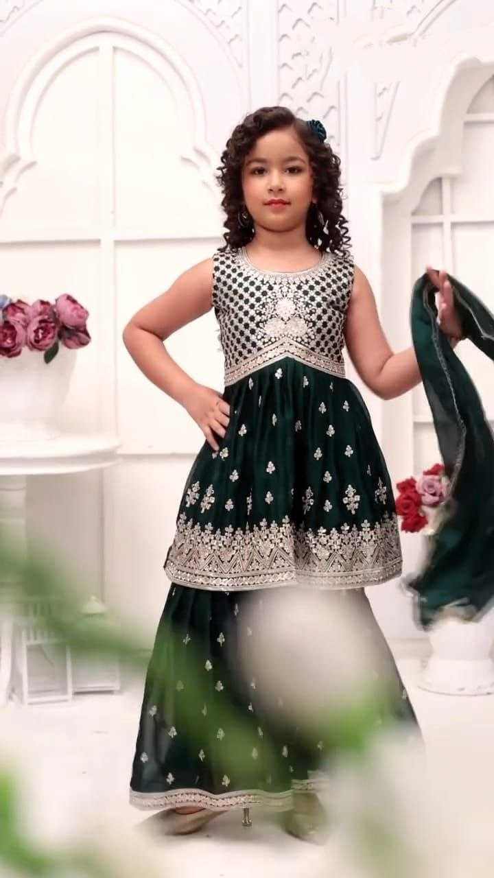Ynf Chinon KESH167 QUEEN Kids Wear Wholesale Kids Sharara Kids Festive Wear Kids Diwali Clothes Manufacturer- Kapda Export