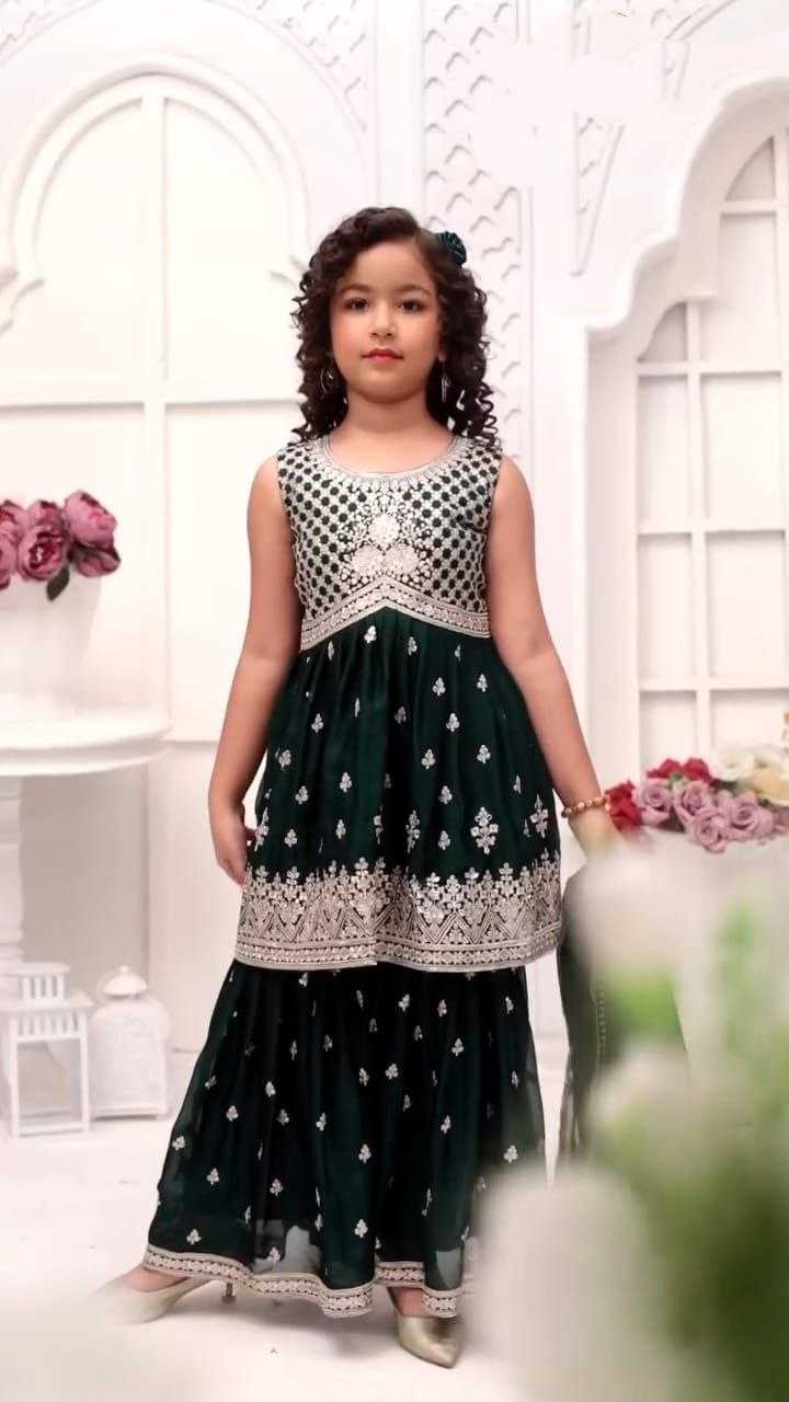Ynf Chinon KESH167 QUEEN Kids Wear Wholesale Kids Sharara Kids Festive Wear Kids Diwali Clothes Manufacturer- Kapda Export