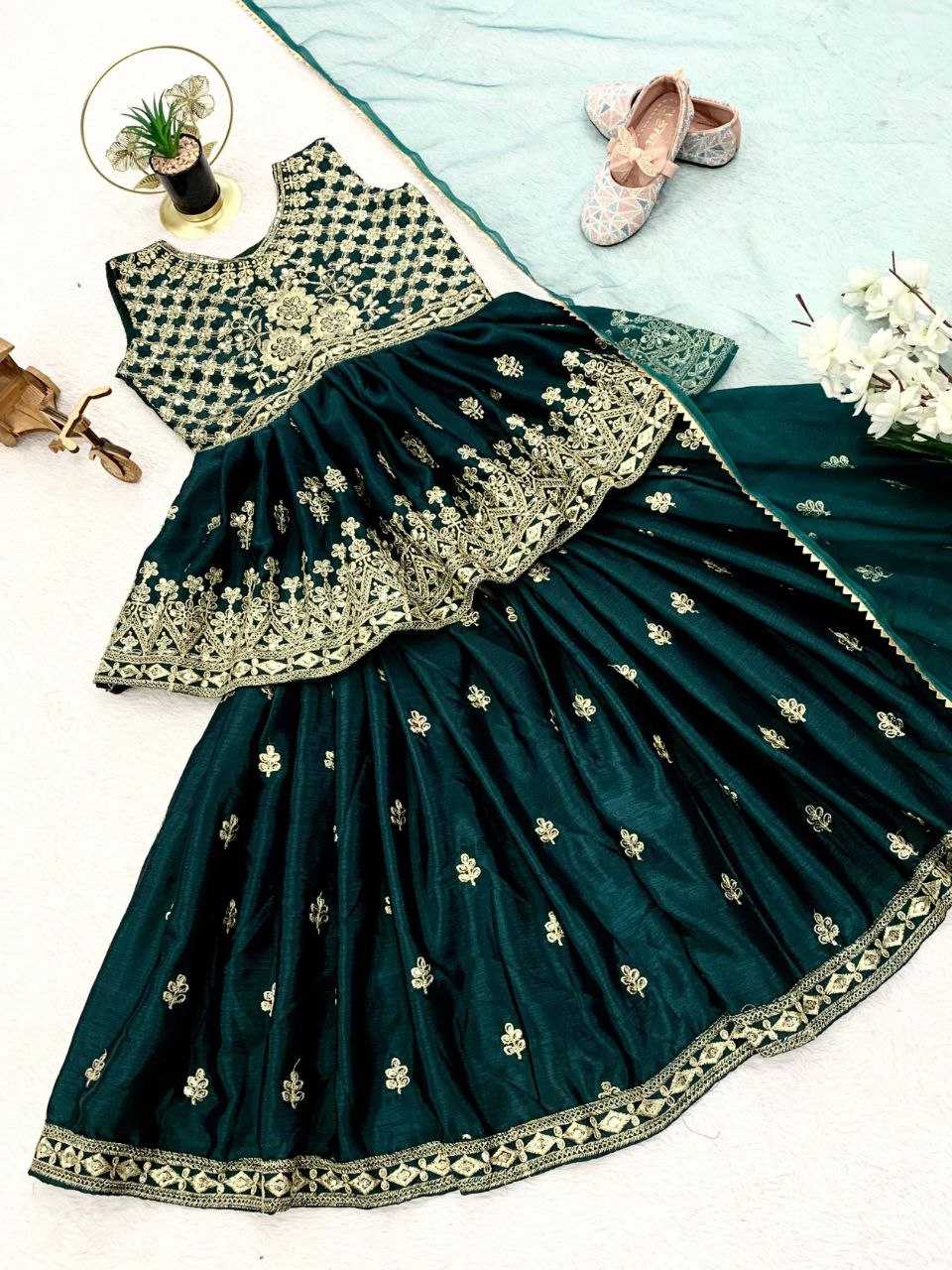 Ynf Chinon KESH167 QUEEN Kids Wear Wholesale Kids Sharara Kids Festive Wear Kids Diwali Clothes Manufacturer- Kapda Export