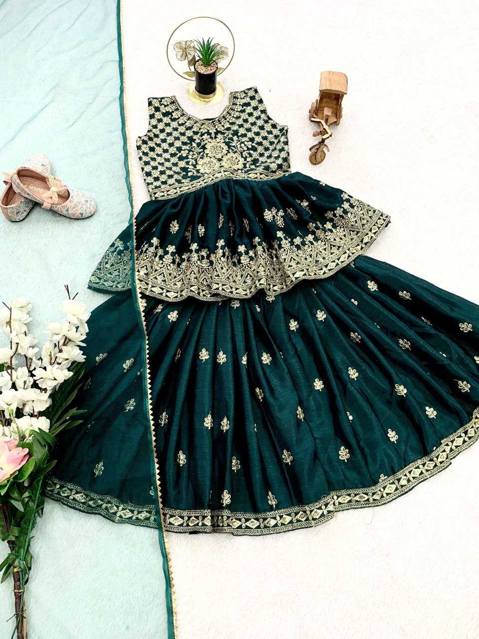 Ynf Chinon KESH167 QUEEN Kids Wear Wholesale Kids Sharara Kids Festive Wear Kids Diwali Clothes Manufacturer- Kapda Export