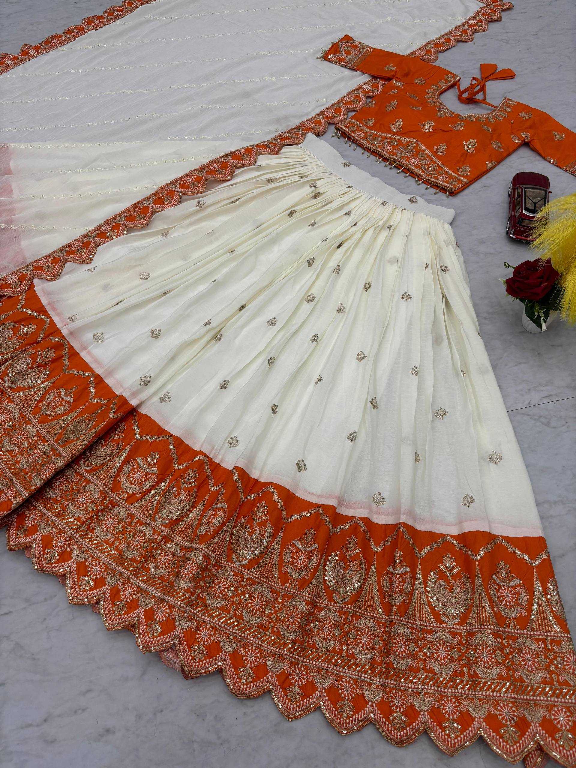 Ynf Chinon KESH497 290 Lehengas Wholesale Embroidered Lehenga Heavy Lehenga Sequins Lehenga Manufacturer- Kapda Export