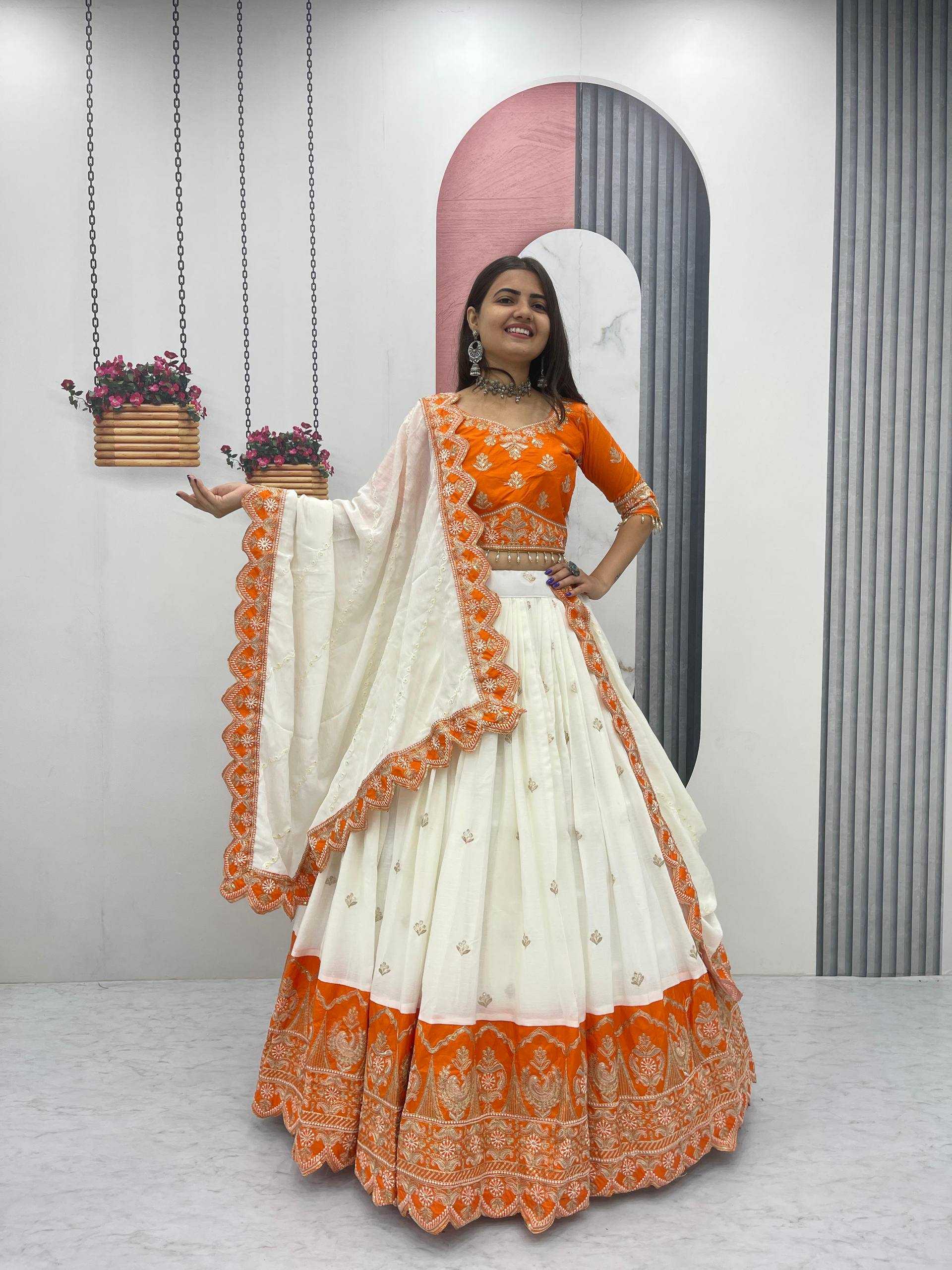 Ynf Chinon KESH497 290 Lehengas Wholesale Embroidered Lehenga Heavy Lehenga Sequins Lehenga Manufacturer- Kapda Export