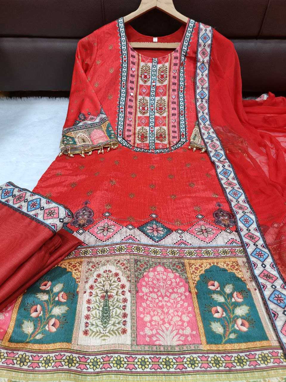Ynf Chinon KESH625 SHER Suits & Dresses Islamic Clothing Wholesale Pakistani Suits Printed Suits Red Salwar Suit Manufacturer- Kapda Export