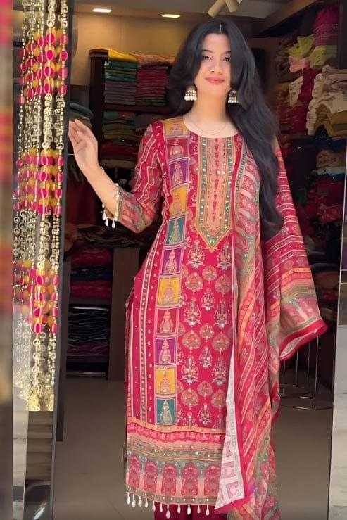 Ynf Chinon KESH625 tripti Suits & Dresses Islamic Clothing Wholesale Pakistani Suits Printed Suits Red Salwar Suit Manufacturer- Kapda Export