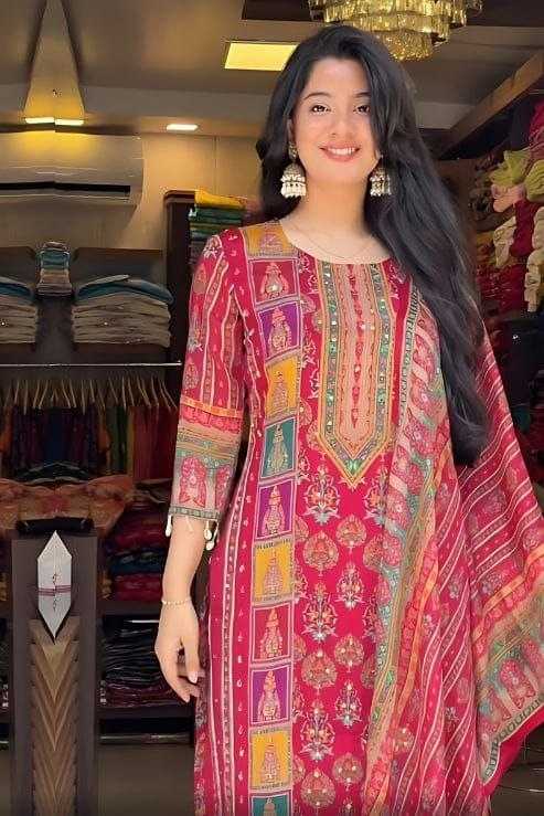 Ynf Chinon KESH625 tripti Suits & Dresses Islamic Clothing Wholesale Pakistani Suits Printed Suits Red Salwar Suit Manufacturer- Kapda Export