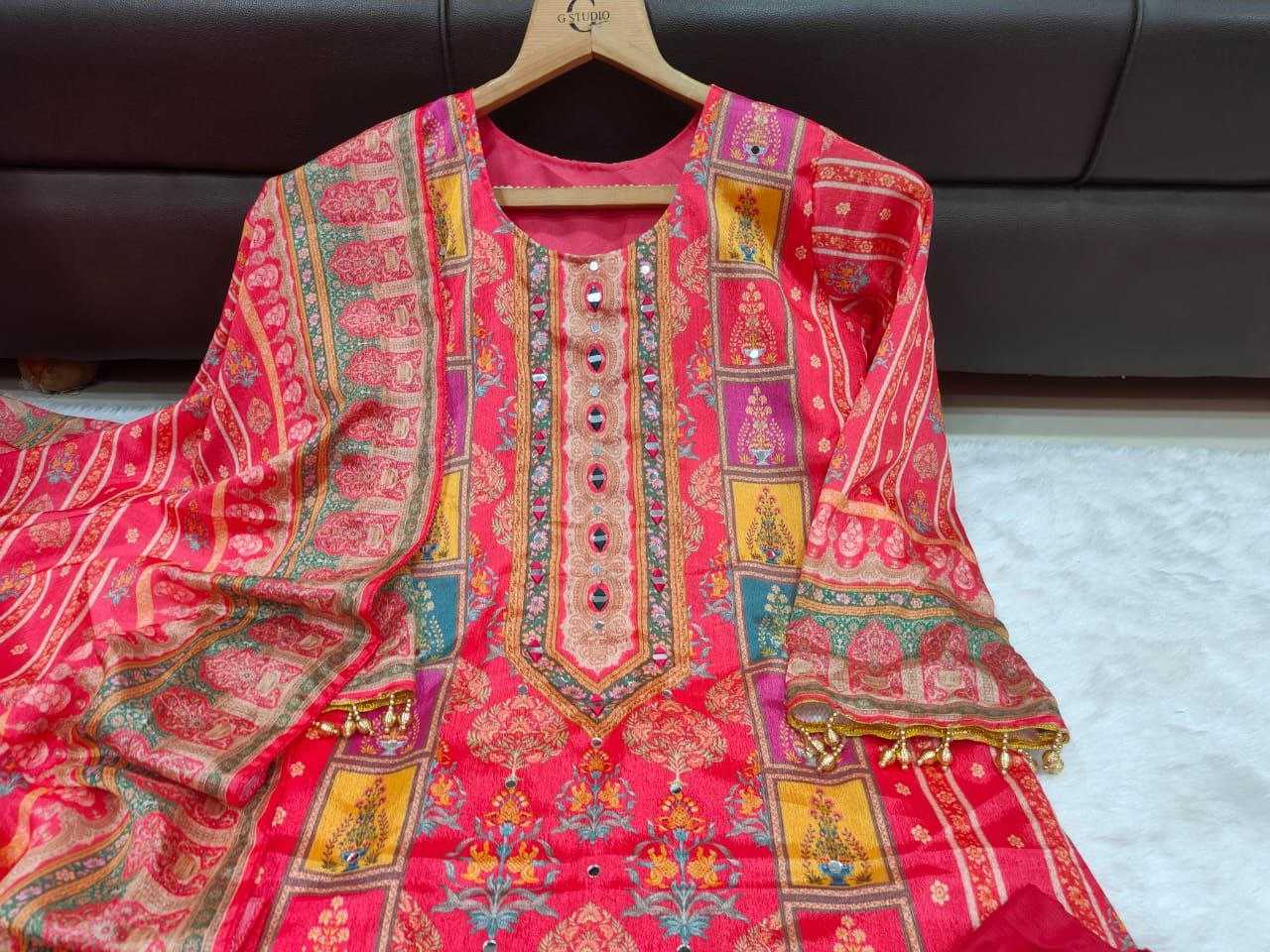Ynf Chinon KESH625 tripti Suits & Dresses Islamic Clothing Wholesale Pakistani Suits Printed Suits Red Salwar Suit Manufacturer- Kapda Export