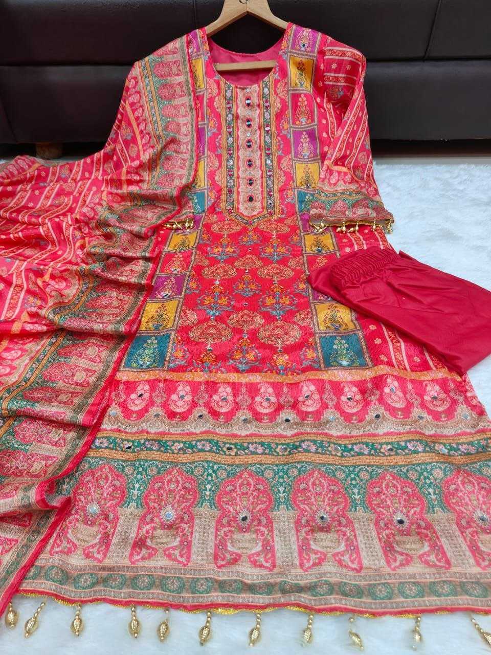Ynf Chinon KESH625 tripti Suits & Dresses Islamic Clothing Wholesale Pakistani Suits Printed Suits Red Salwar Suit Manufacturer- Kapda Export